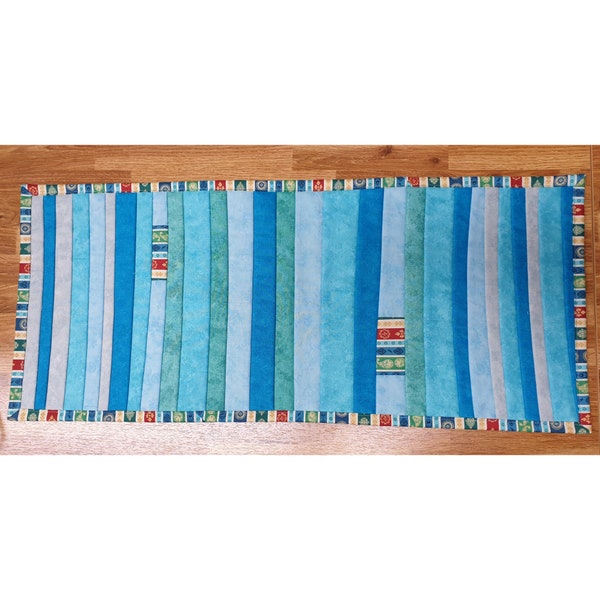 Downloadable PDF Pattern -Quilt As You Go Table Runner, Beginner's Sewing project, Beginner's Quilting Pattern, Table Runner downloadable