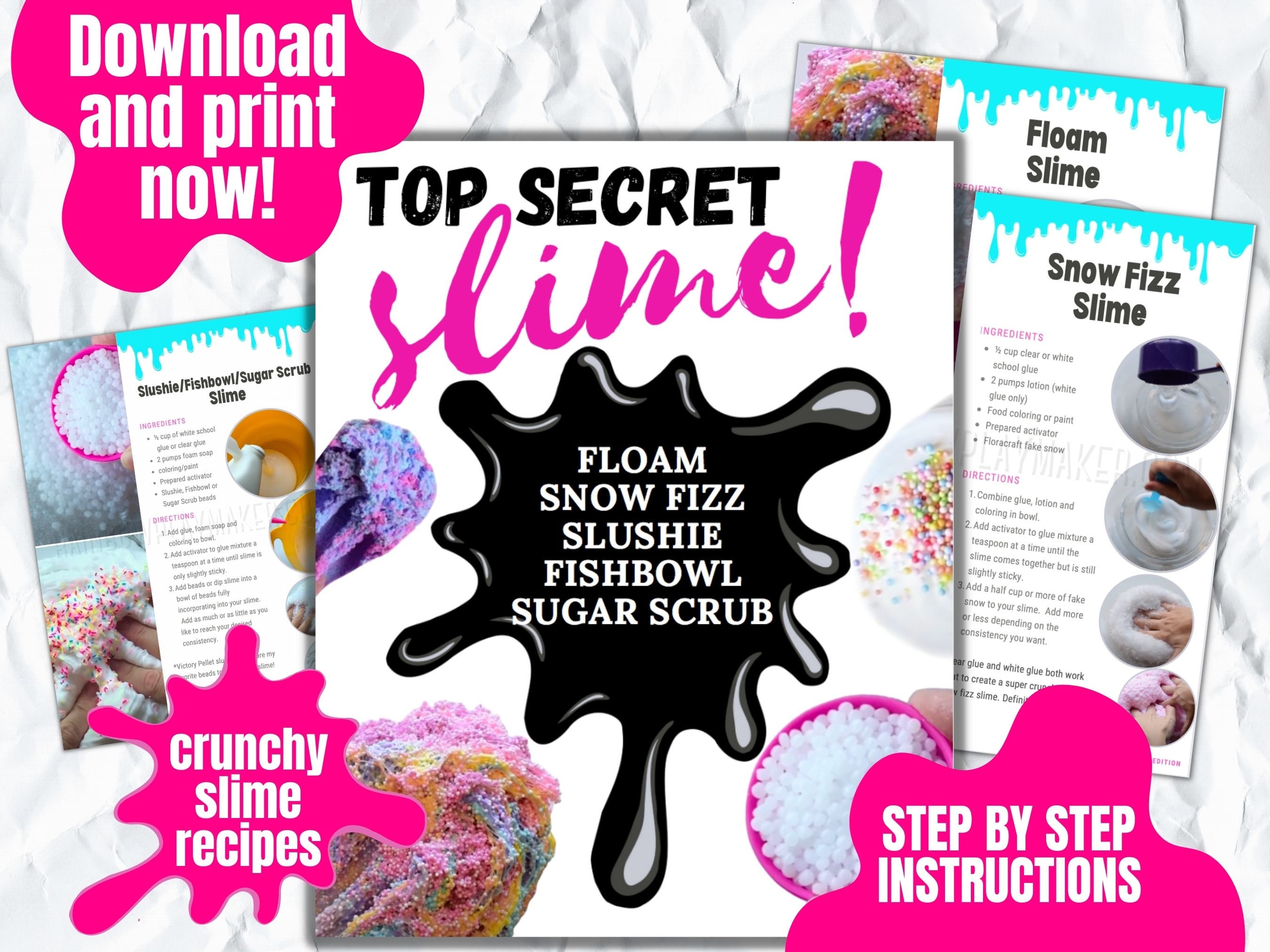 Crunchy Slime Recipe with Foam Beads