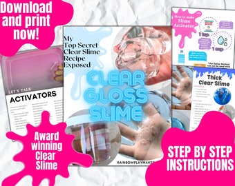 TOPGEHEIM SLIME Recept - E-boek van RainbowPlayMaker - Handleiding voor helder slijm