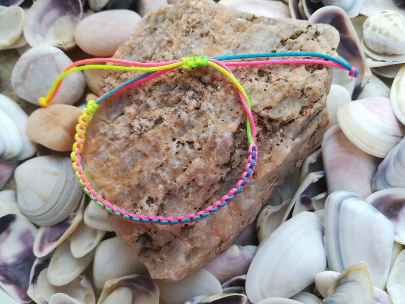 Summer Anklet Adjustable Bracelet Party Bracelet Amulet Kids Bracelet Meditation Bracelet Rainbow String Cord Bracelet Women Jewelry