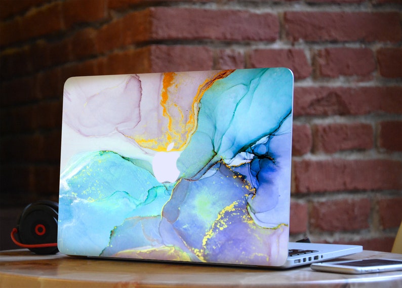 Colorful Abstract MacBook Pro 15 Touch Bar 2018 Case Acrulic Paint Air 11 13 Inch Hard Cover Blue Marble MacBook Pro Retina 13 2018 Case