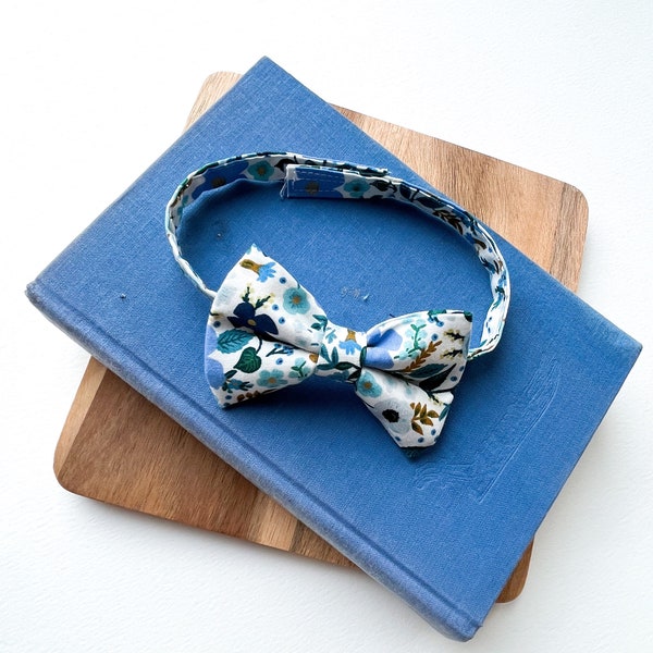 Boys Blue Floral Bow Tie/ Adjustable Child Bow Tie Rifle Paper Co