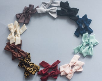 Neutral Colored Mini Pigtail Bows | Pigtail Clip Sets | Newborn Baby Bows