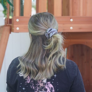 Large Satin Silk Scrunchie Hair Ties/ Neutral Silky Hair Elastics zdjęcie 6