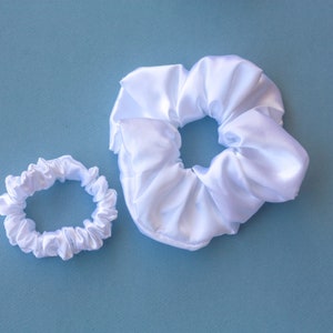 Large Satin Silk Scrunchie Hair Ties/ Neutral Silky Hair Elastics zdjęcie 4