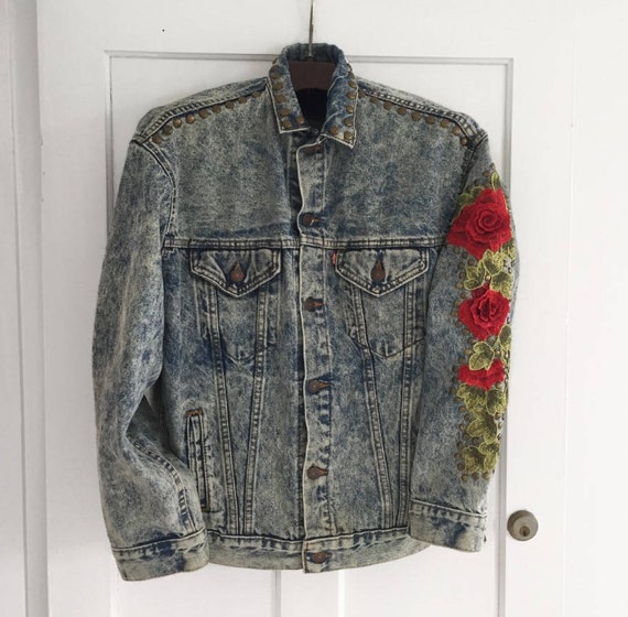 levi's floral denim jacket