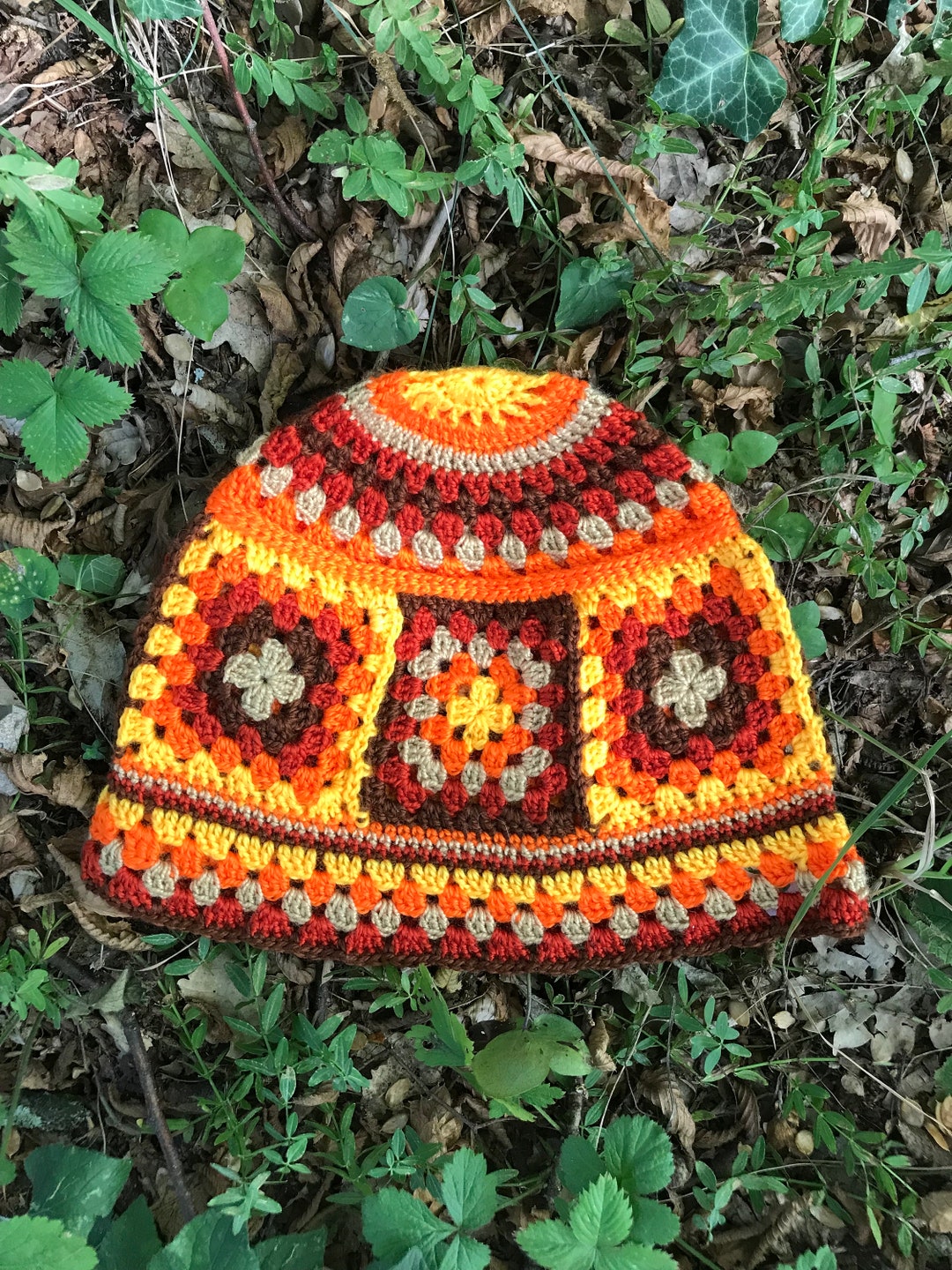 Andiker Cappello Pescatora Uncinetto Donna In Finta Pelliccia Di Coniglio - Floreale, Tesa Spessa Per Viaggi E Foto