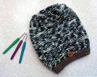 Slouchy beanie hat for women and men, Rastafari hat, Dreadlock hat, Wool hat boy and girl, Teenager gift, Snowboarder Christmas gift idea