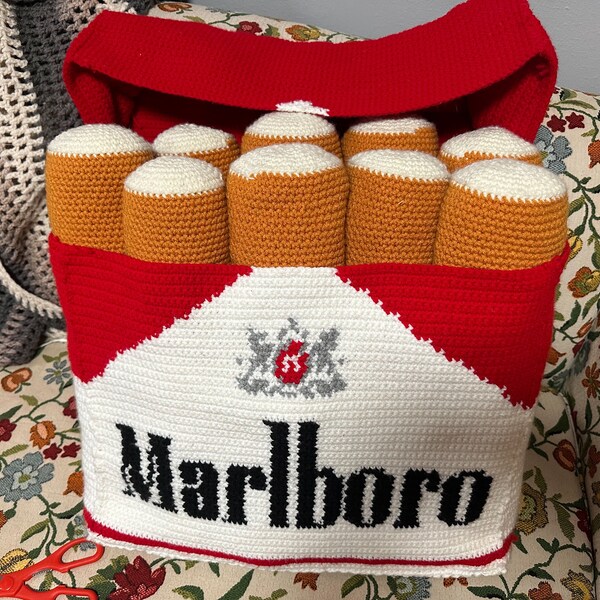 Crochet Giant Cigarette Box w/ Cigarettes PATTERN