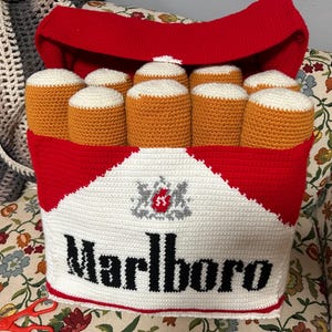 GIANT Crochet Box Of Cigarettes