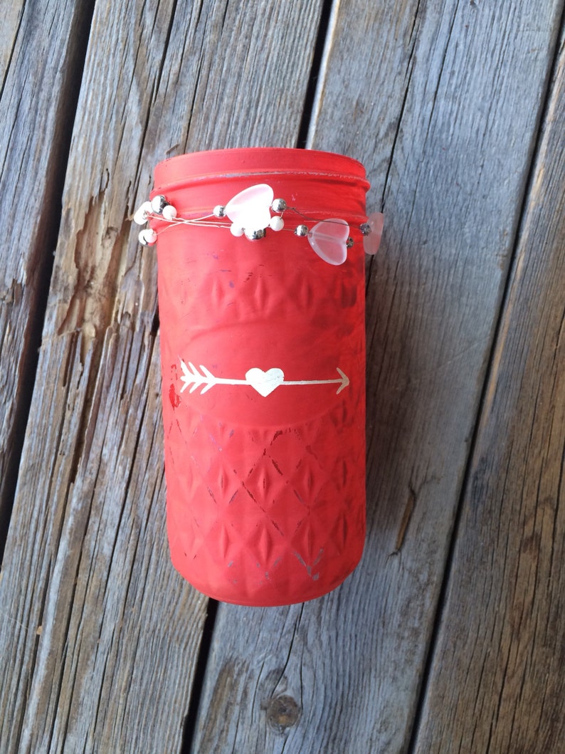Valentines Day Mason Jar Valentines Day Decor Winter Mason Etsy