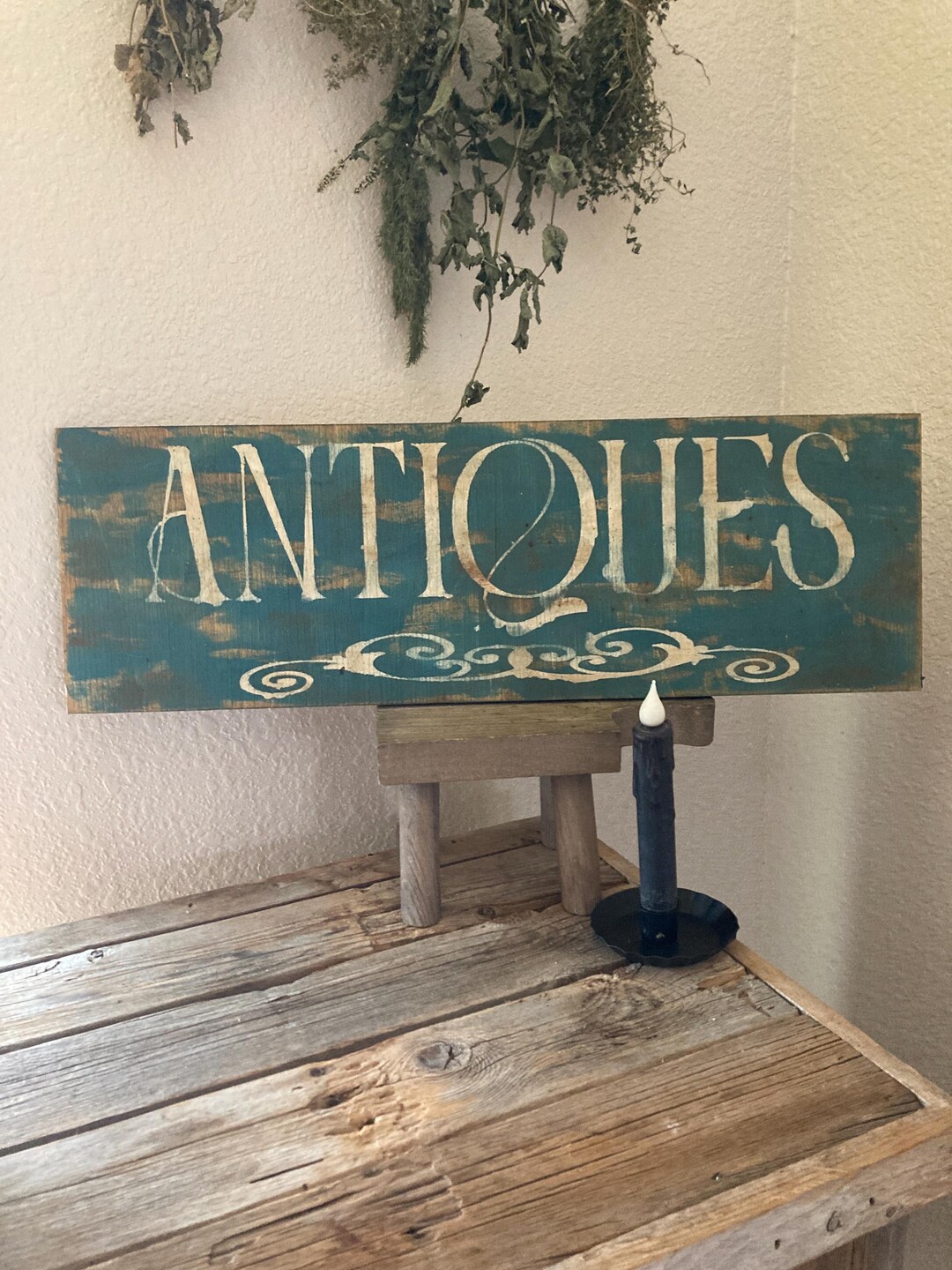 Primitive Antiques Sign- Large/ Colonial Sign, Primitive Decor Rustic ...