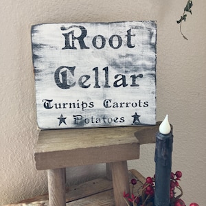 Root cellar sign / primitive sign Vintage decor, primitive decor rustic sign/ vintage dining room sign/ rustic kitchen sign