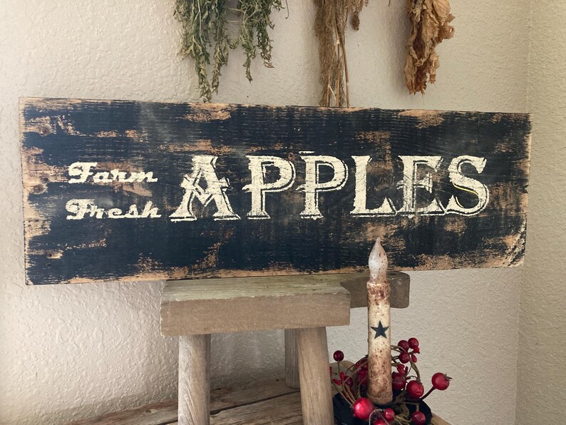 Farm Fresh Apples Sign Fall Sign Farmhouse Sign/ Apple Sign / Prim ...