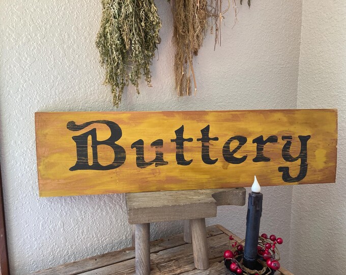 Primitive Buttery Sign/ Colonial Sign, Primitive Decor Rustic Sign ...