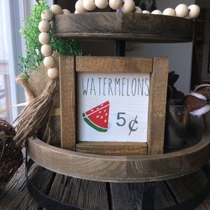 Summer Signs/ Lemonade Sign/ Watermelon Sign/ Hello Summer Sign/ Farmhouse Summer Signs/ Tiered Tray Signs / Lemon Decor image 5