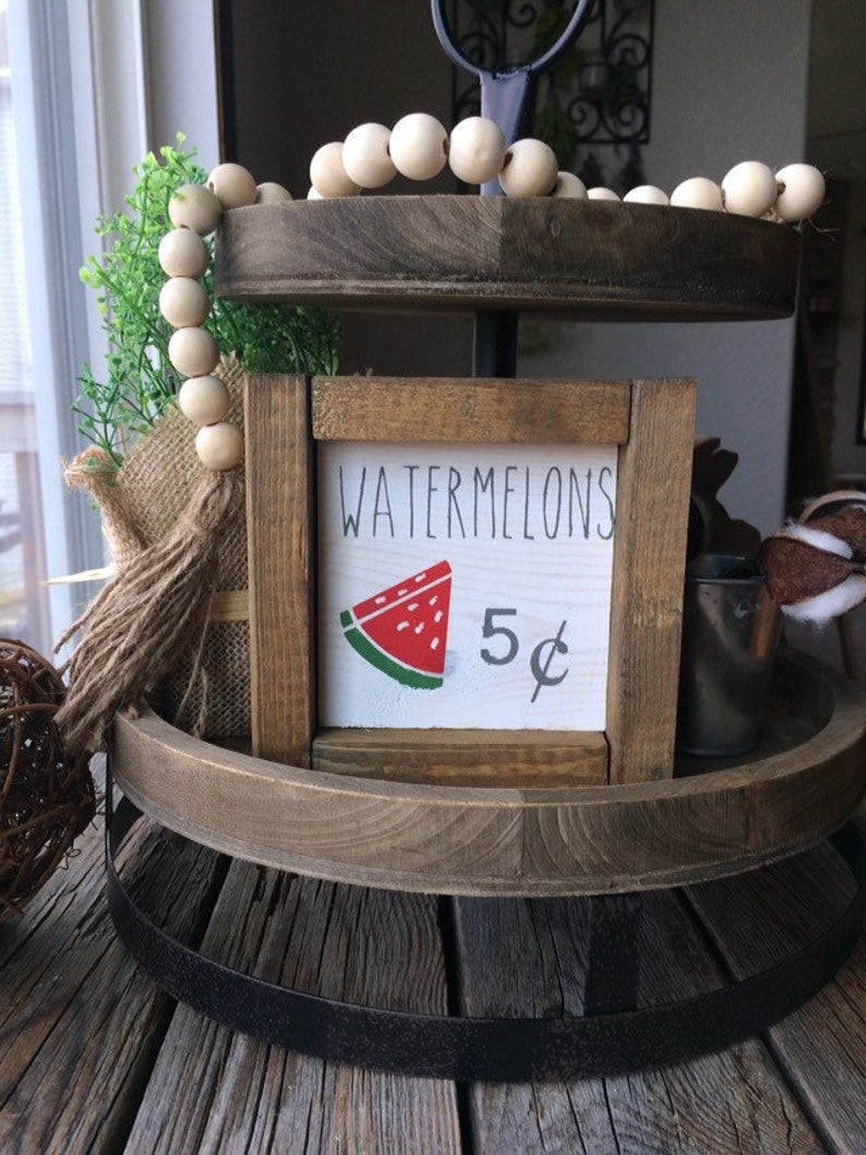 Summer Signs/ Lemonade Sign/ Watermelon Sign/ Hello Summer Sign/ Farmhouse Summer Signs/ Tiered Tray Signs / Lemon Decor image 5