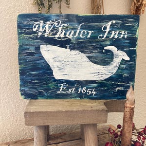Whaler Inn sign primitive sign/ colonial tavern  Vintage decor, primitive decor rustic sign/ vintage dining room sign/ rustic kitchen sign