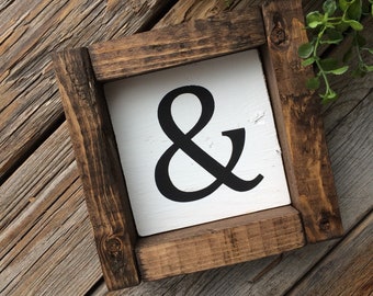And Sign Farmhouse  Sign/ Wood Signs / Farmhouse Sign Tiered Tray Sign Mini Sign Mini Sign Ampersand Sign