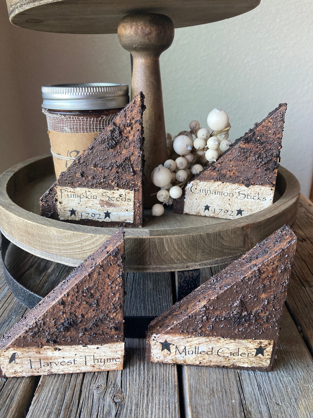 Primitive Wood Blocks Grungy Primitive Signs/ Primitive Tiered Etsy