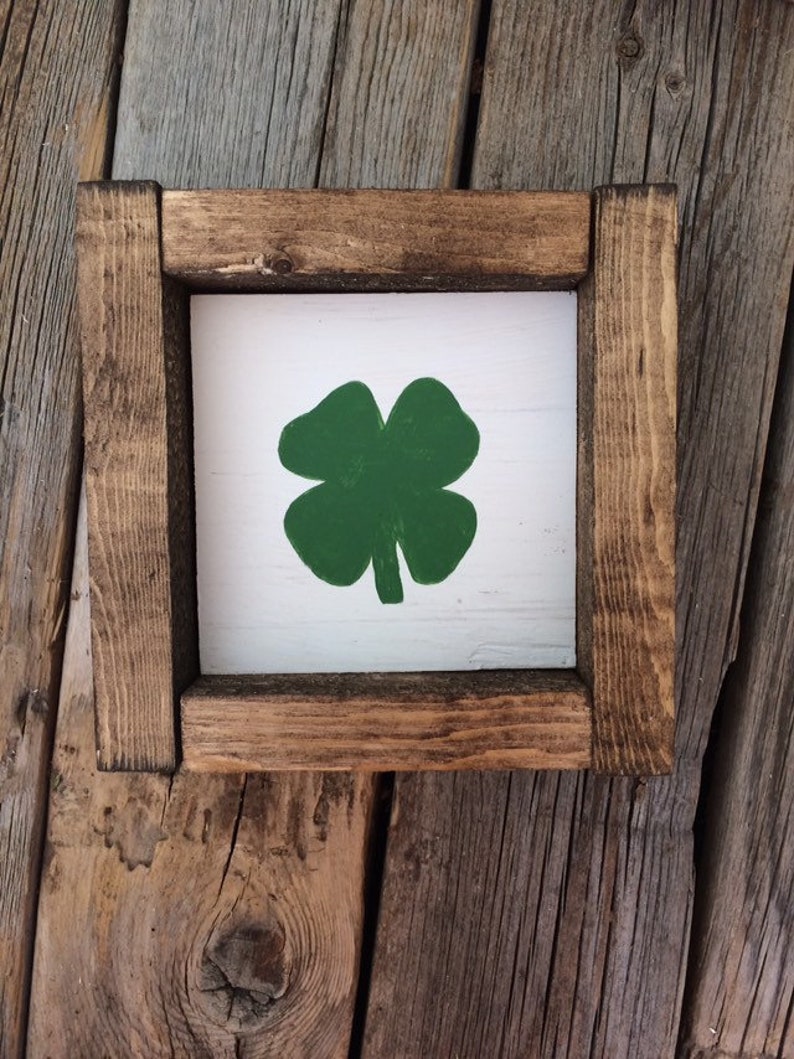 St Patricks Day Sign/ Lucky Sign/ Shamrock Sign/ St Patricks Day Decor Tiered Tray/ Farmhouse Signs Farmhouse Decor image 2