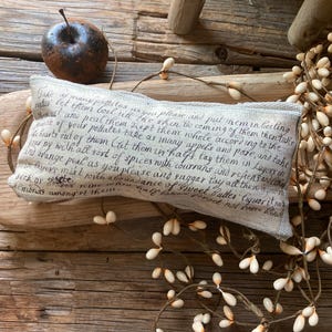 Primitive 1700s pie recipe pillow/ mini prim  pillow /  dough bowl filler primitive  primitive tiered tray/ primitive fall decor