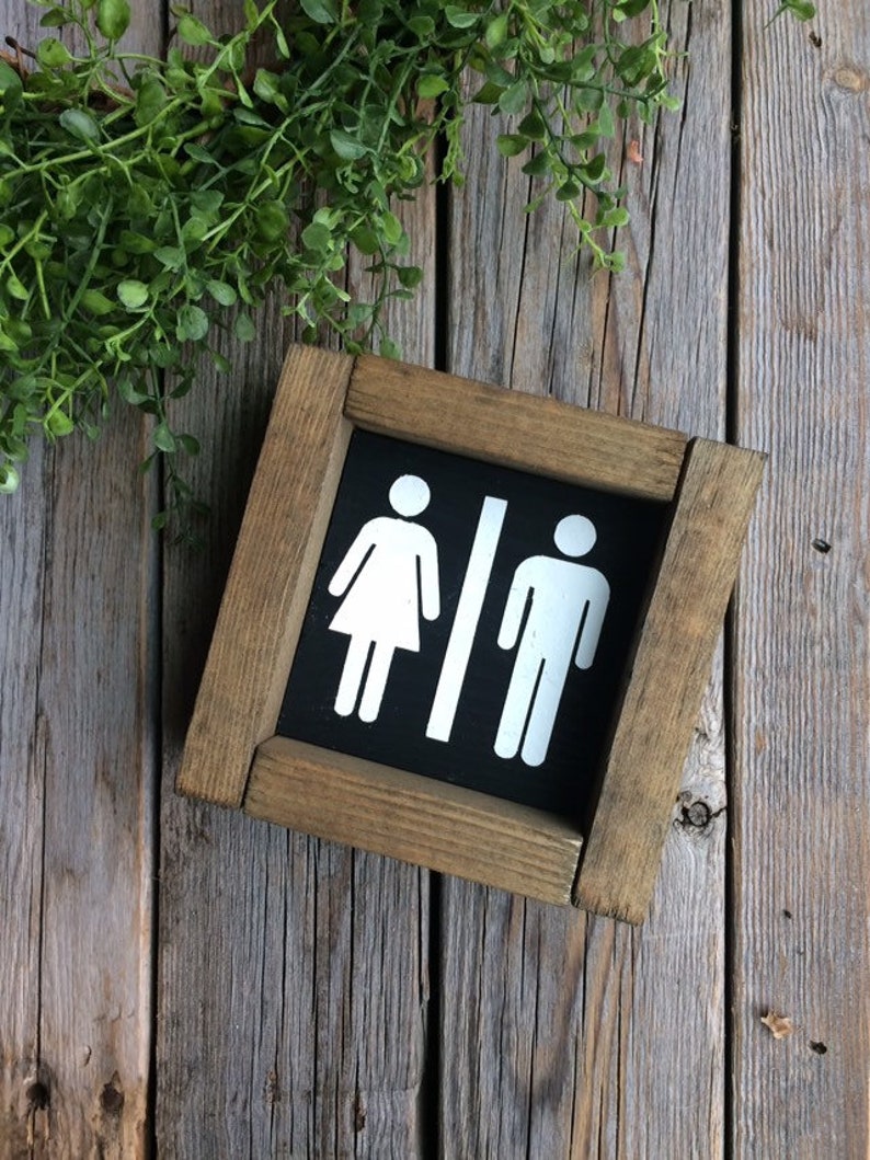 Bathroom Sign Farmhouse Sign/ Wood Signs / Farmhouse Bathroom Sign Mini Sign Restroom Sign/ Bathroom Decor image 3