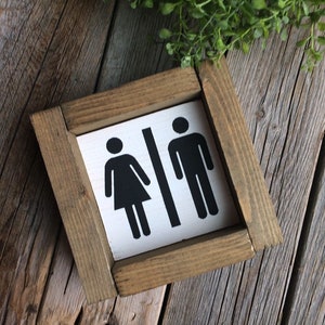 Bathroom Sign Farmhouse Sign/ Wood Signs / Farmhouse Bathroom Sign Mini Sign Restroom Sign/ Bathroom Decor image 4