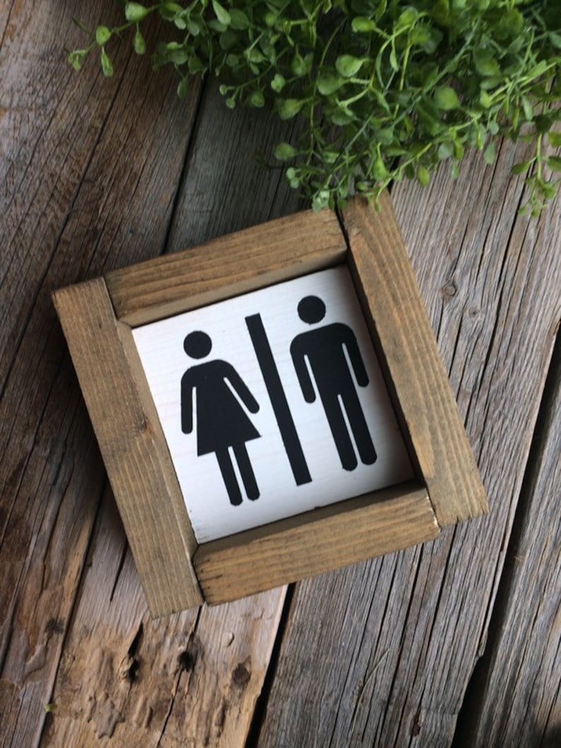 Bathroom Sign Farmhouse Sign/ Wood Signs / Farmhouse Bathroom Sign Mini Sign Restroom Sign/ Bathroom Decor image 4