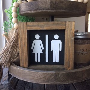 Bathroom Sign Farmhouse Sign/ Wood Signs / Farmhouse Bathroom Sign Mini Sign Restroom Sign/ Bathroom Decor image 5