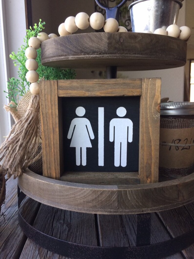 Bathroom Sign Farmhouse Sign/ Wood Signs / Farmhouse Bathroom Sign Mini Sign Restroom Sign/ Bathroom Decor image 5