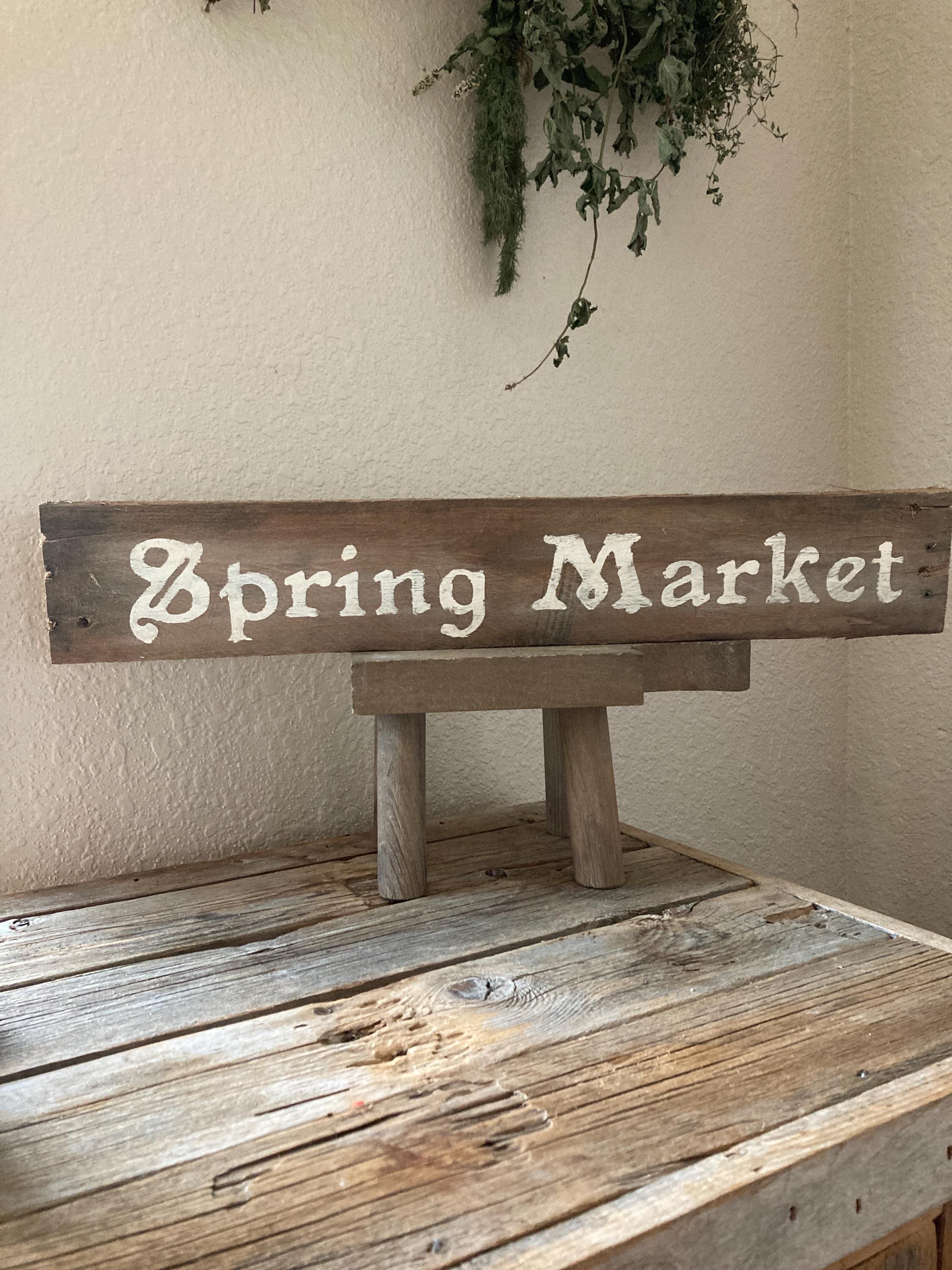 Spring Market Sign / Rustic Spring Sign / Primitive Spring Sign ...