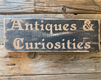 Primitive Antiques and Curiosities Sign Vintage decor, primitive decor rustic sign/ vintage dining room sign/ rustic kitchen sign