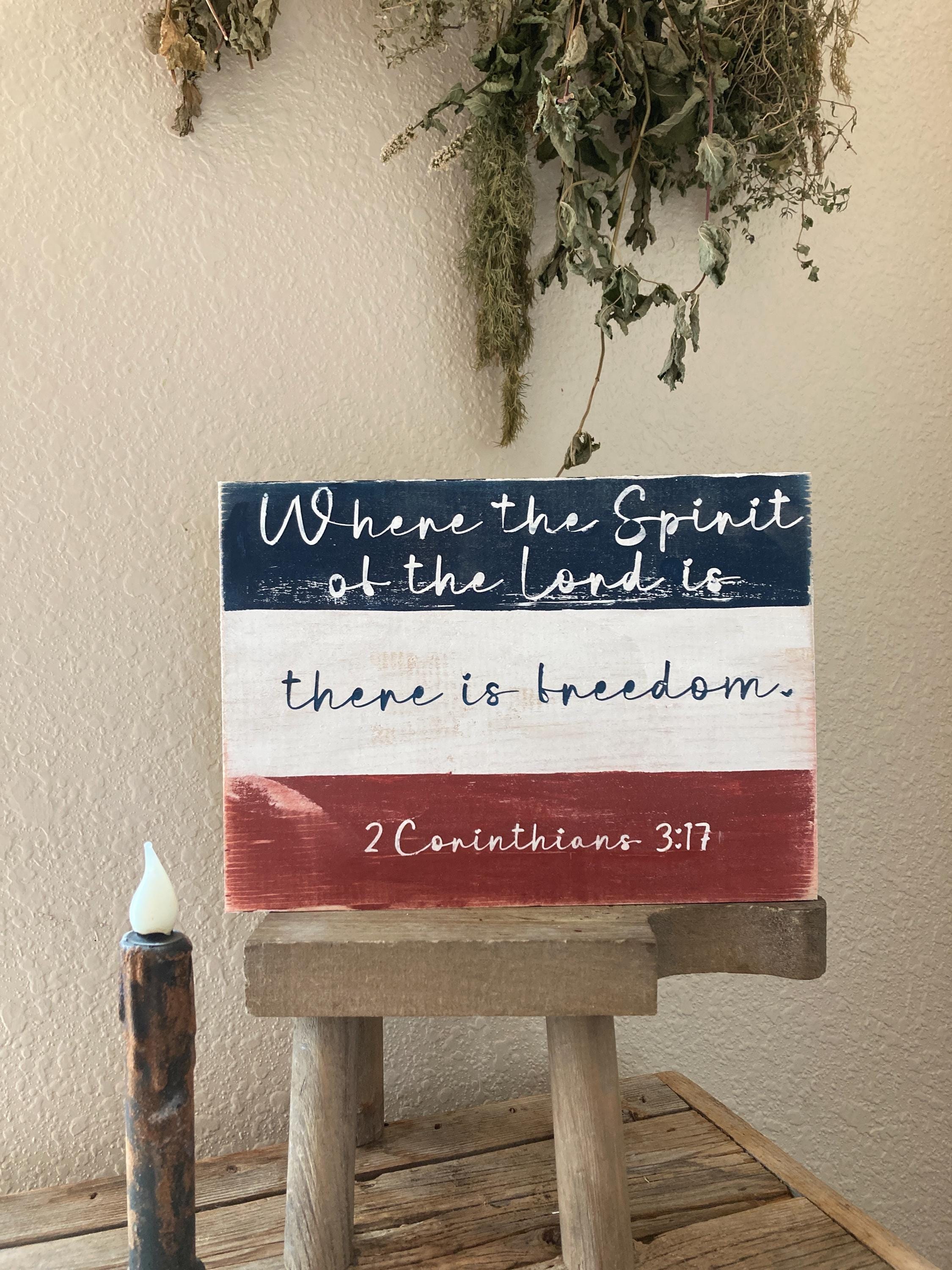 Patriotic Christian Scripture Sign/ Patriotic Decor/ Americana Decor ...