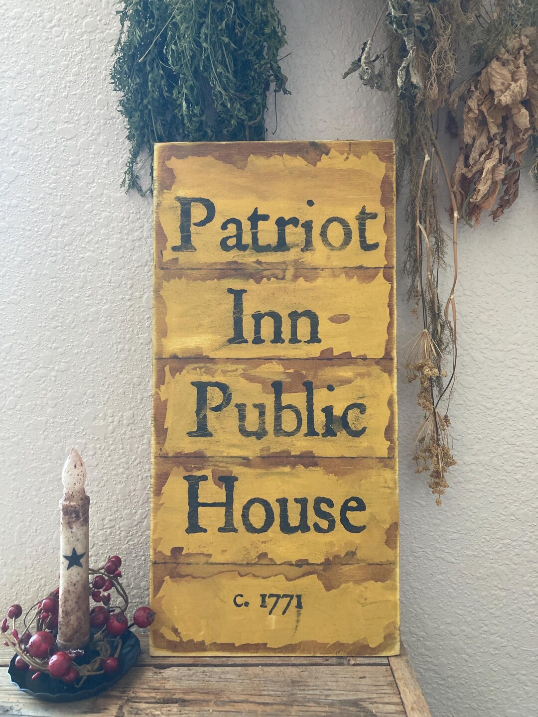 Primitive Patriot Inn Public House Sign/ Colonial Sign, Primitive Decor ...