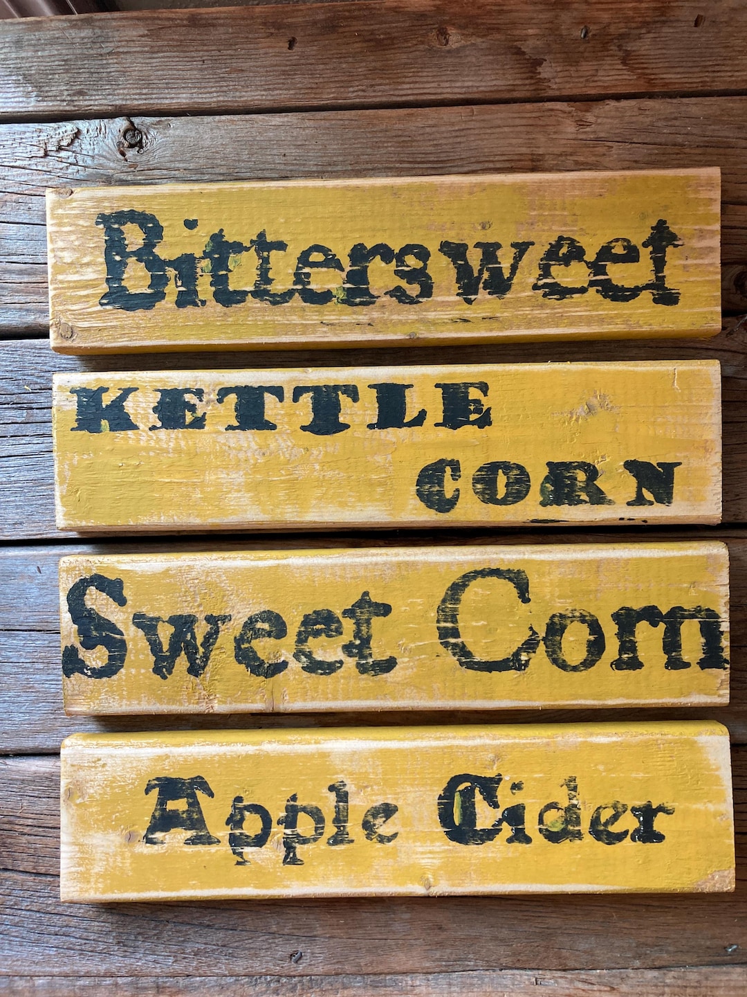 Distressed Fall Signs Kettle Corn Sign Fall Signs/ Farmhouse Signs ...