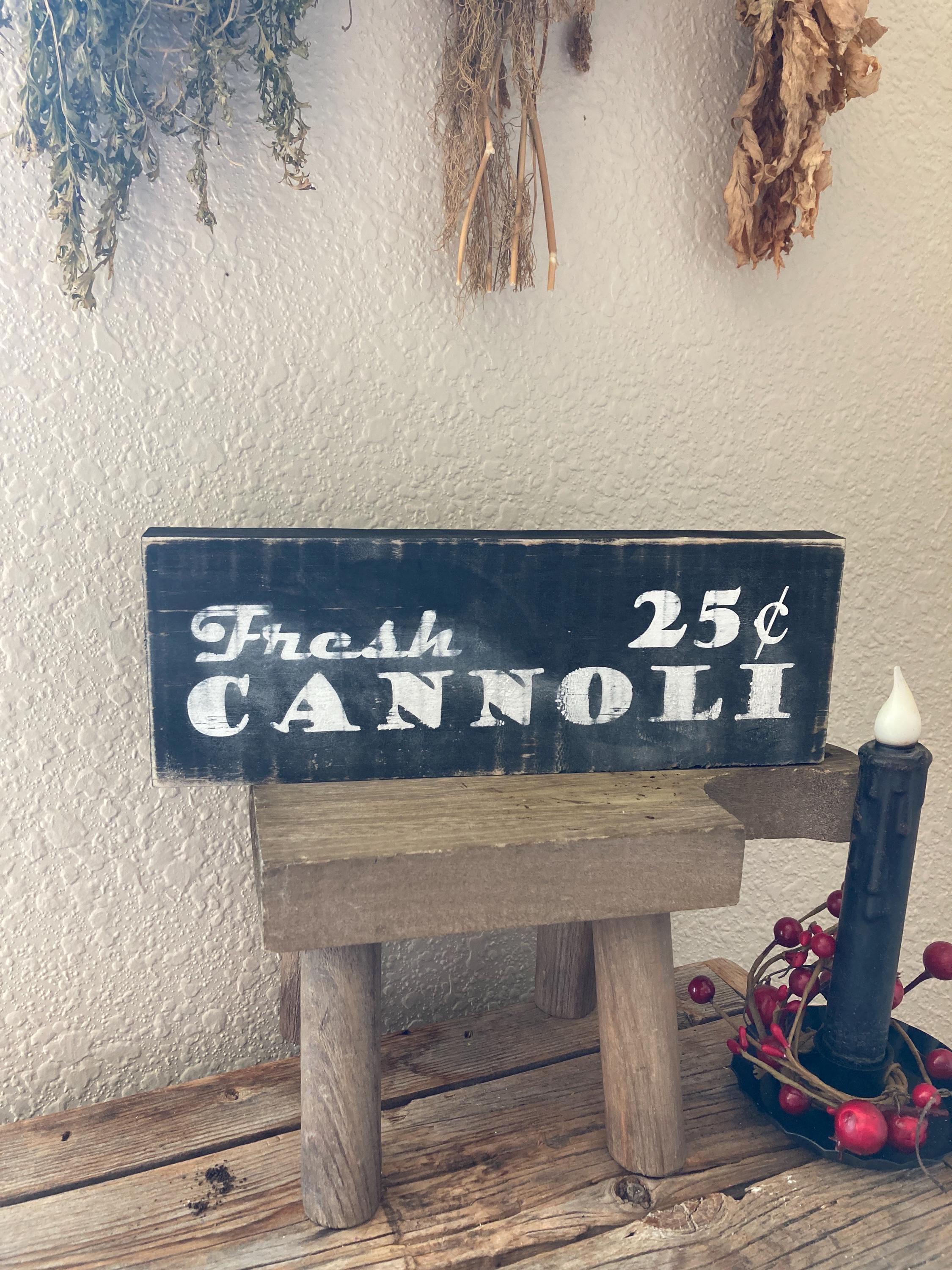 Fresh Cannoli Sign/ Italian Kitchen Sign/ Italian Bakery Sign/ Italian ...