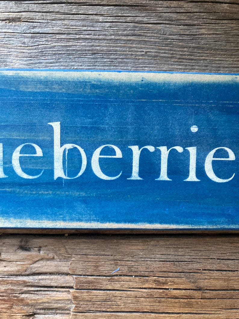 Fruit Works Blue Raspberry Sign Blueberries Sign Vintage Decor, Primitive Decor Rustic Sign/ Vintage ...