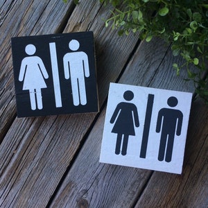 Bathroom Sign Farmhouse Sign/ Wood Signs / Farmhouse Bathroom Sign Mini Sign Restroom Sign/ Bathroom Decor image 2