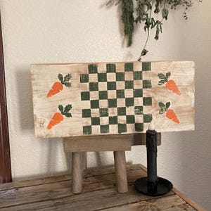 primitive Easter Checkerboard sign/  Primitive spring checkerboard colonial sign, primitive decor rustic sign/ vintage dining room sign