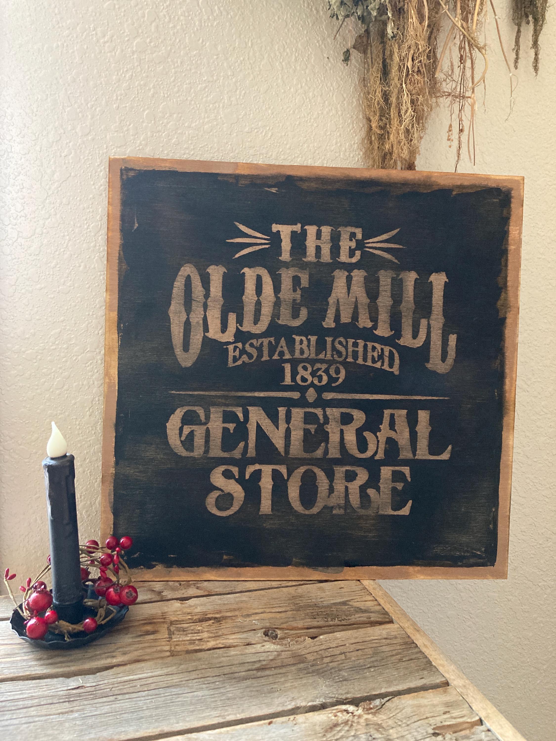 Colonial Sign Olde Mill General Store Sign/ Colonial Sign Decor Rustic Sign/ Vintage ...