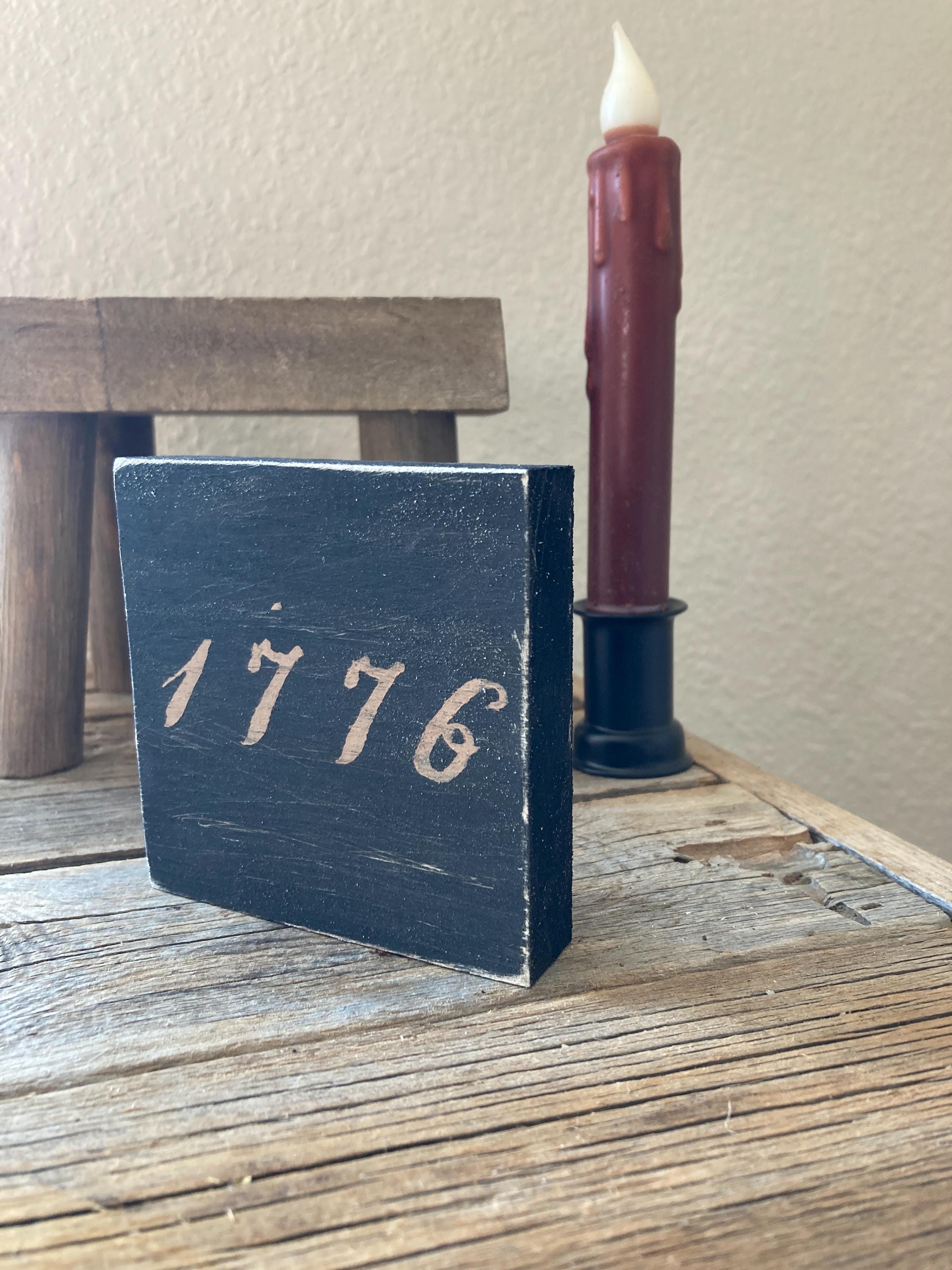 Primitive 1776 Sign Patriotic Decor/ July 4 Decor/ USA Decor/ Colonial ...