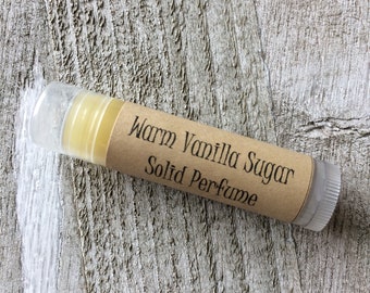 Warm Vanilla Sugar Solid Perfume Stick/ Natural Non Toxic Fragrance-Vanilla Perfume Stick / All Natural Perfume