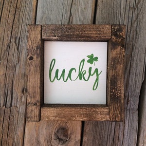 St Patricks Day Sign/ Lucky Sign/ Shamrock Sign/ St Patricks Day Decor Tiered Tray/ Farmhouse Signs Farmhouse Decor image 5