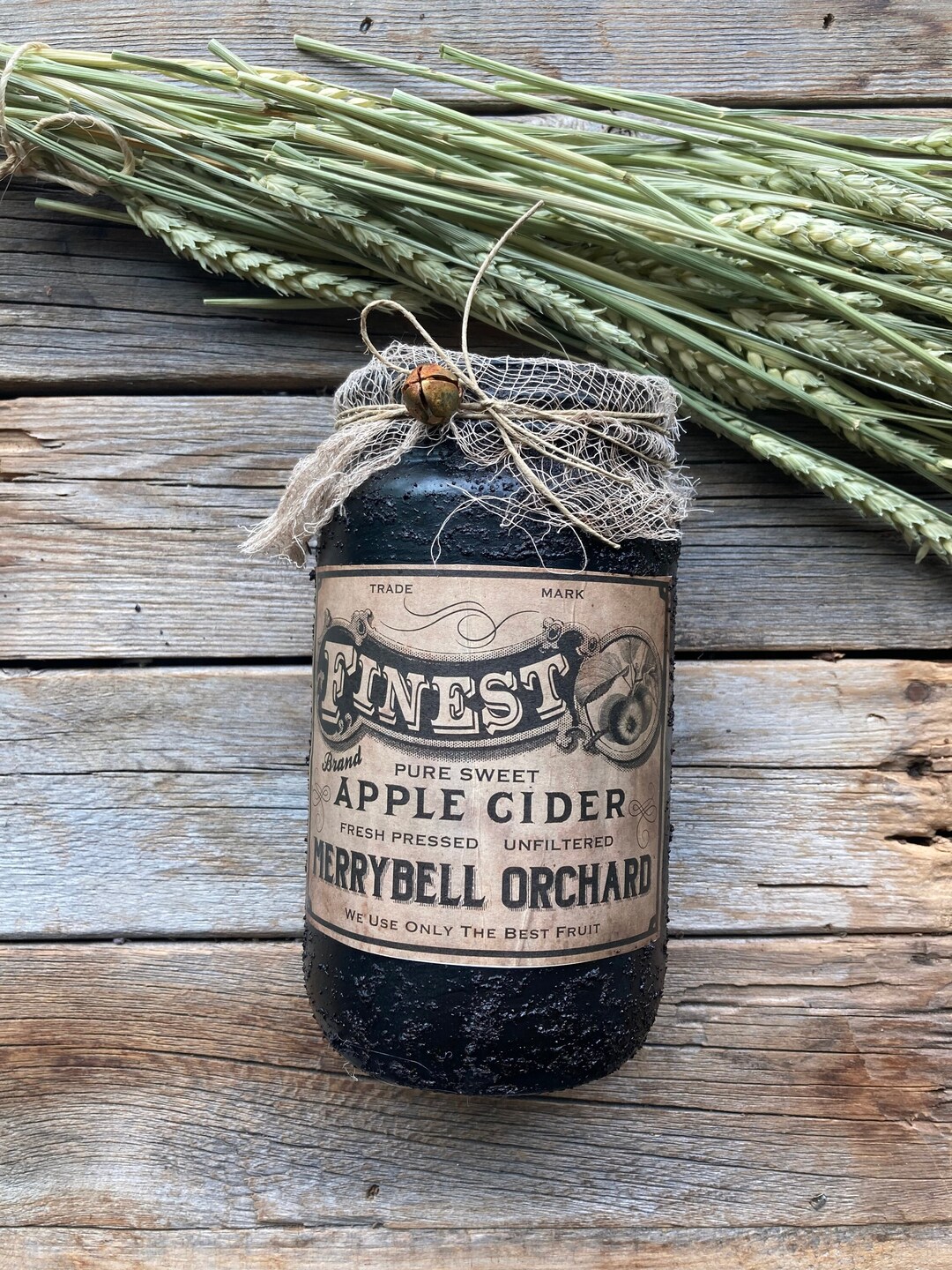 Apple Cider Jar Primitive /primitive Tiered Tray/ Apple Decor Fall Decor/ Primitive Fall/ Grungy