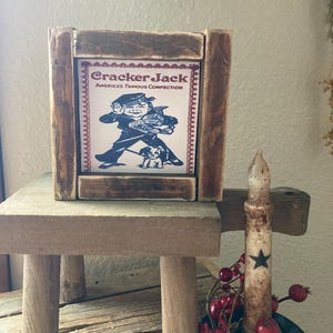 Vintage inspired Cracker Jacks  summer sign/ Patriotic tiered tray sign/ USA decor/ vintage patriotic decor colonial decor