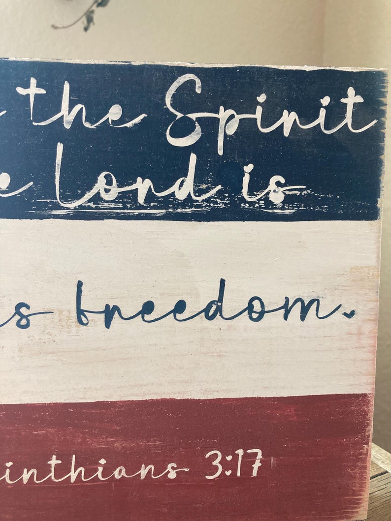 Patriotic Christian Scripture Sign/ Patriotic Decor/ Americana Decor ...