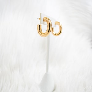 Thick Gold Hoops, Small Gold Hoops, Thick Hoop Earrings, Chunky Hoop Earrings