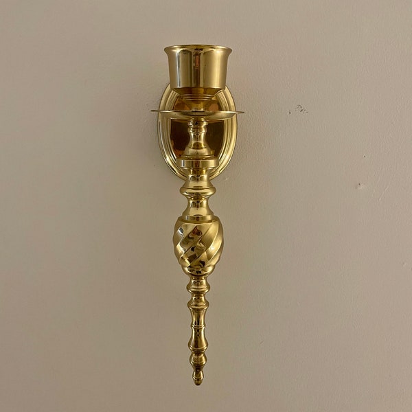 Vintage Brass Candle Sconce, Antique Brass Candlestick, Vintage Sconce