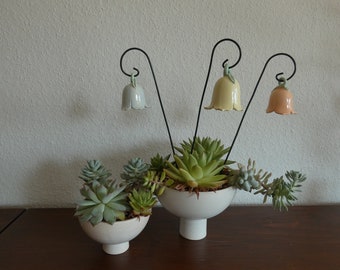 MARIENGLOCKE set of 3 ceramics - flower plugs, garden ceramics, gift,